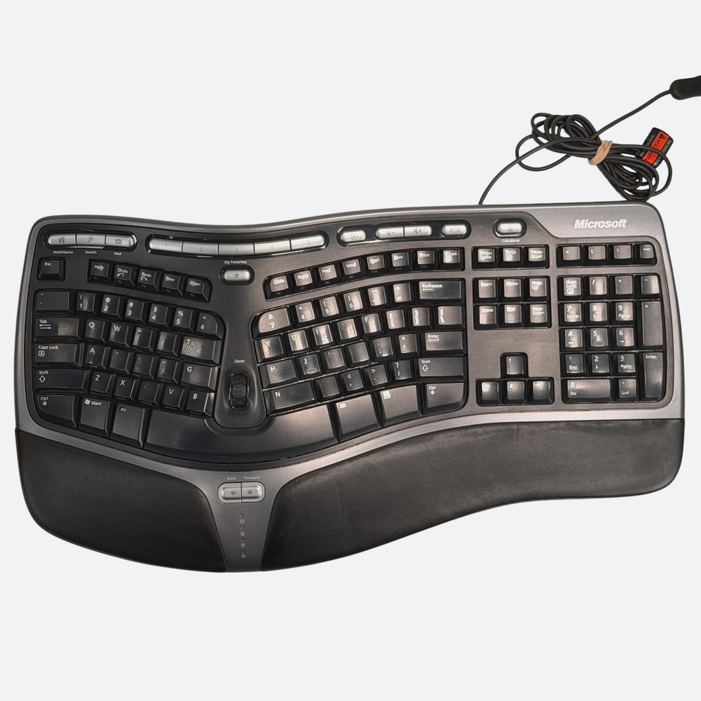 Microsoft Natural Ergonomic Keyboard‎ 4000v1.0 Silver/Black KU-0462 *Working
